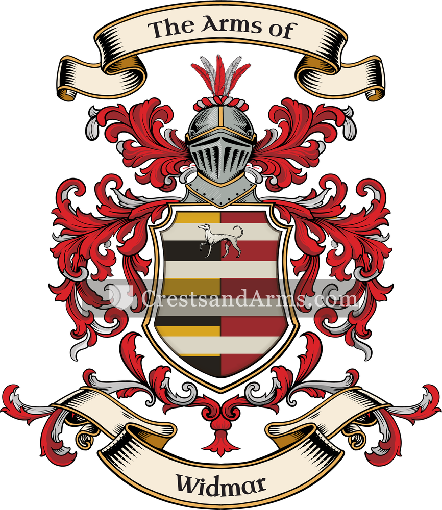 The Widmar coat of arms, drawn from the recorded blazon