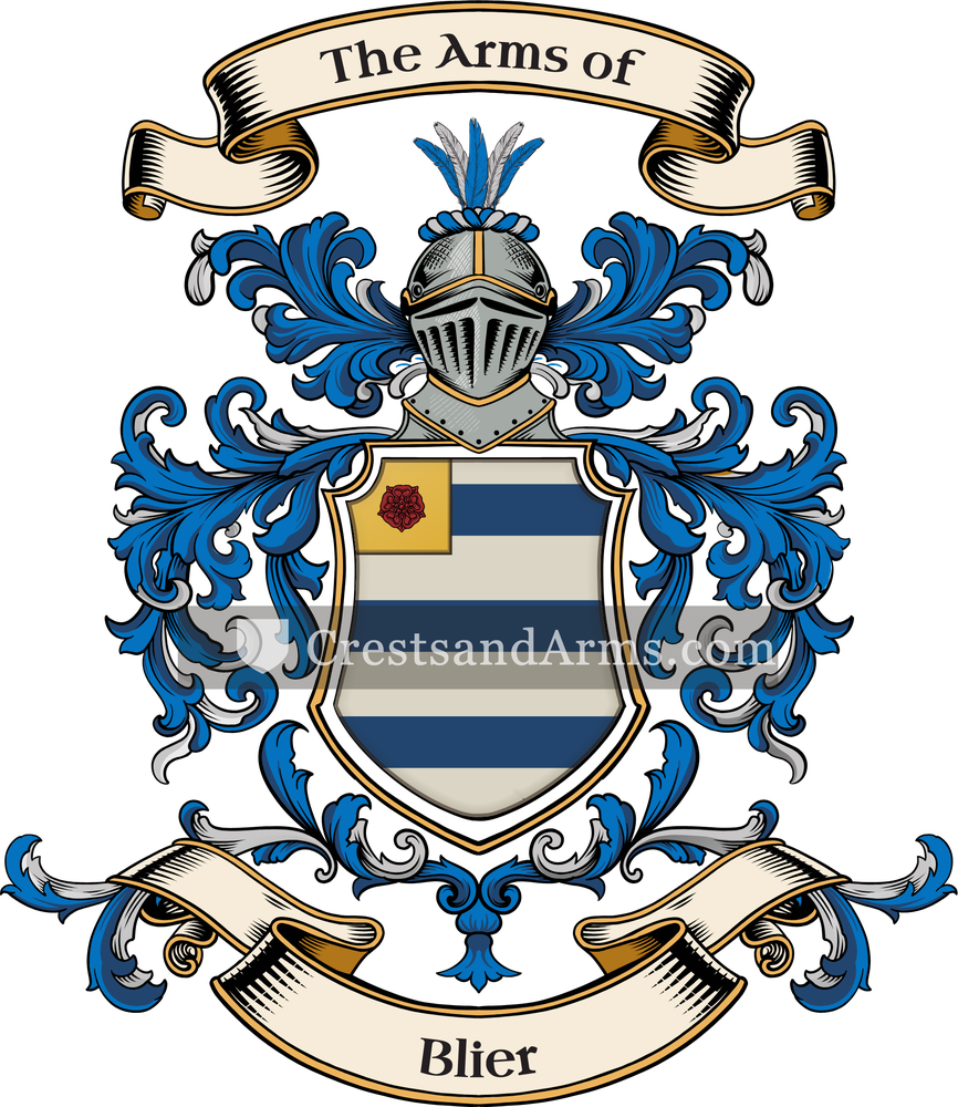 The Blier coat of arms, drawn from the recorded blazon