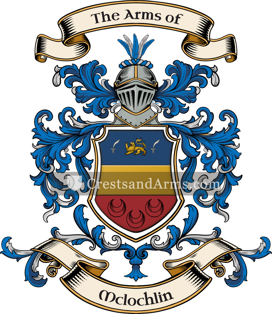 The Mclochlin coat of arms, drawn from the recorded blazon