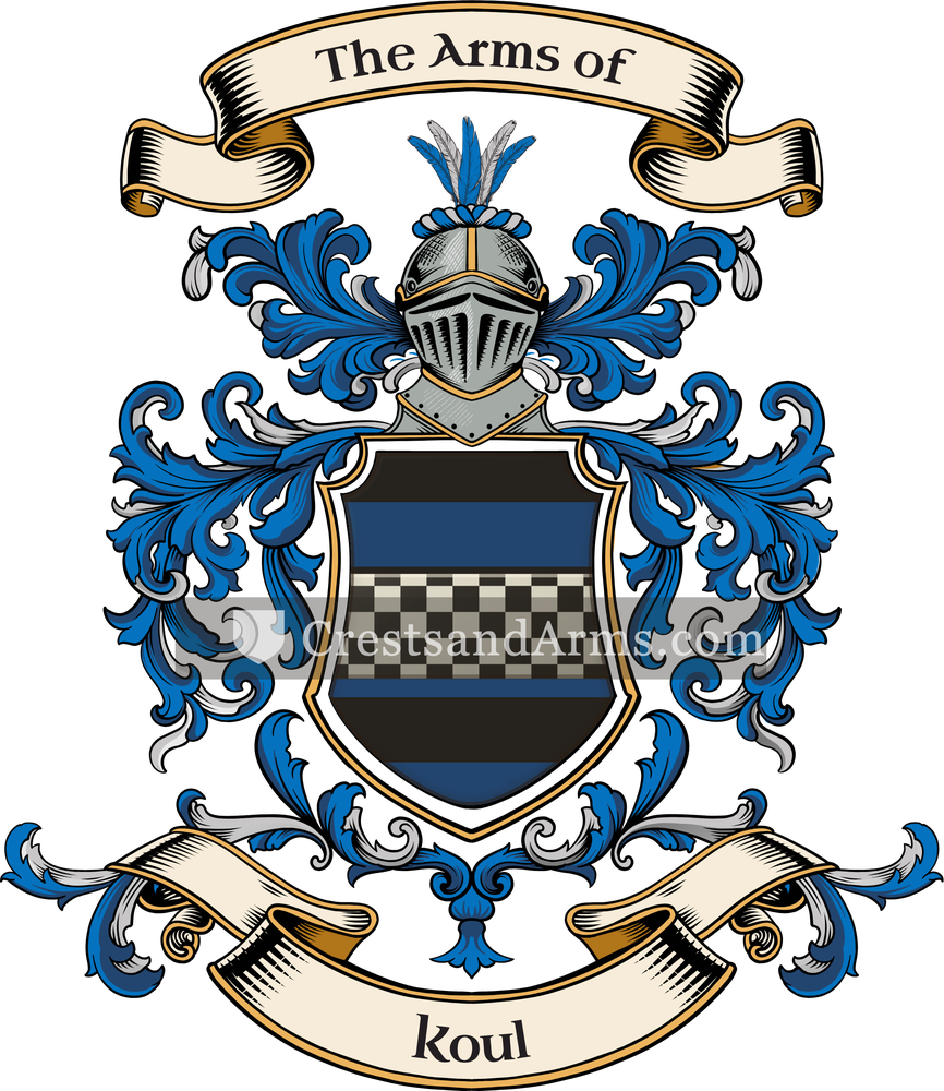 The Koul coat of arms, drawn from the recorded blazon