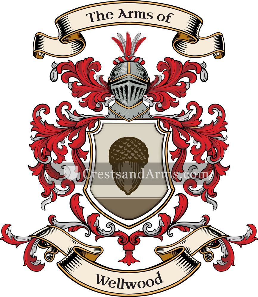 The Wellwood coat of arms, drawn from the recorded blazon
