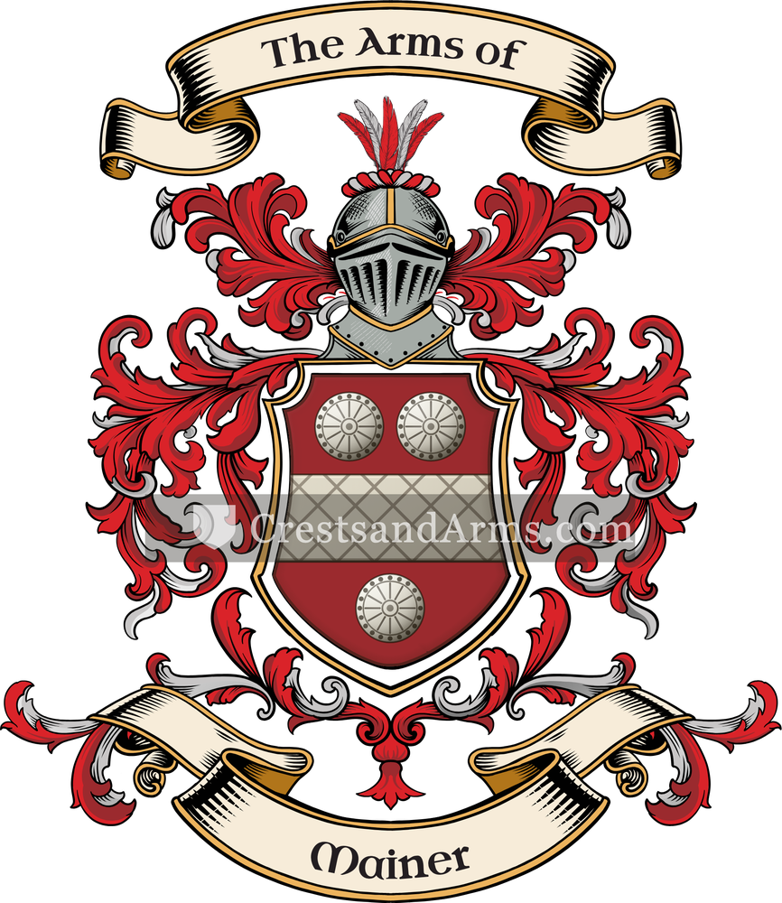 The Mainer coat of arms, drawn from the recorded blazon