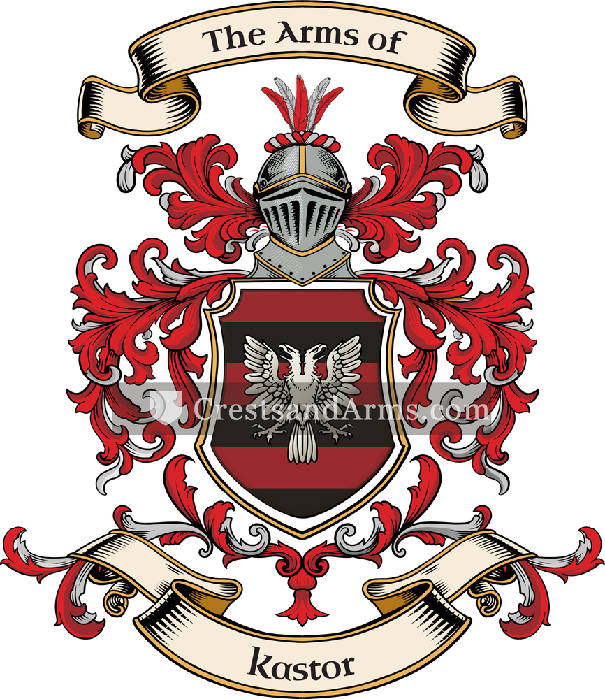 The Kastor coat of arms, drawn from the recorded blazon