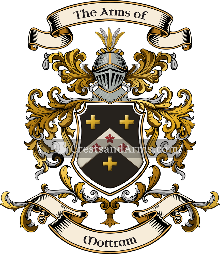 The Mottram coat of arms, drawn from the recorded blazon