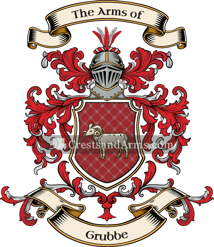The Grubbe coat of arms, drawn from the recorded blazon