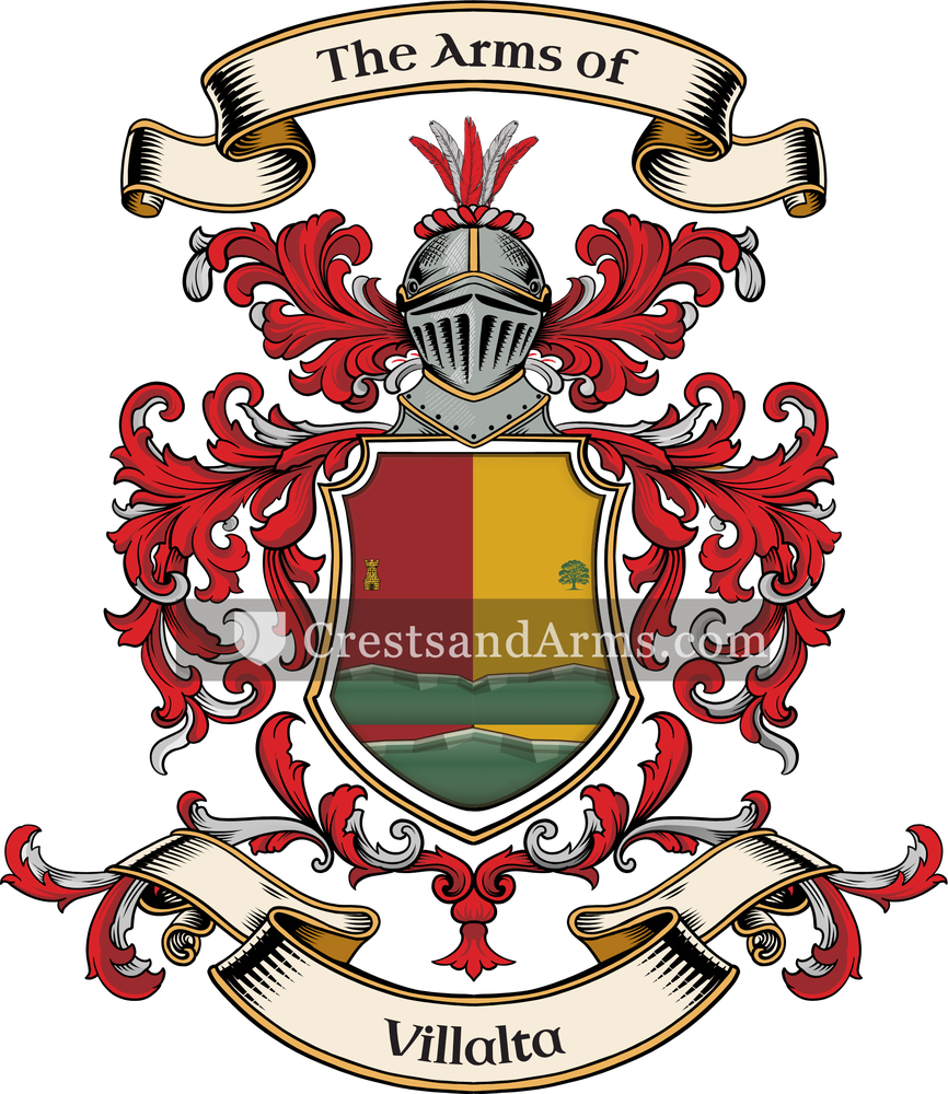 The Villalta coat of arms, drawn from the recorded blazon