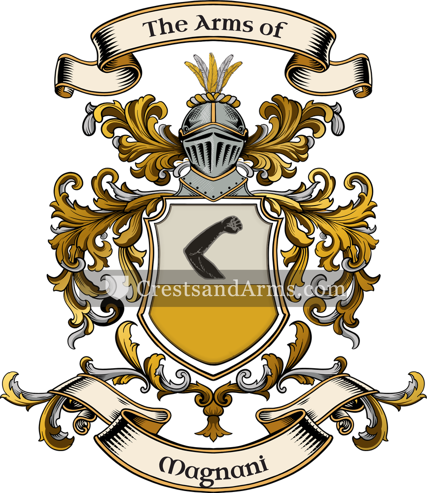 The Magnani coat of arms, drawn from the recorded blazon