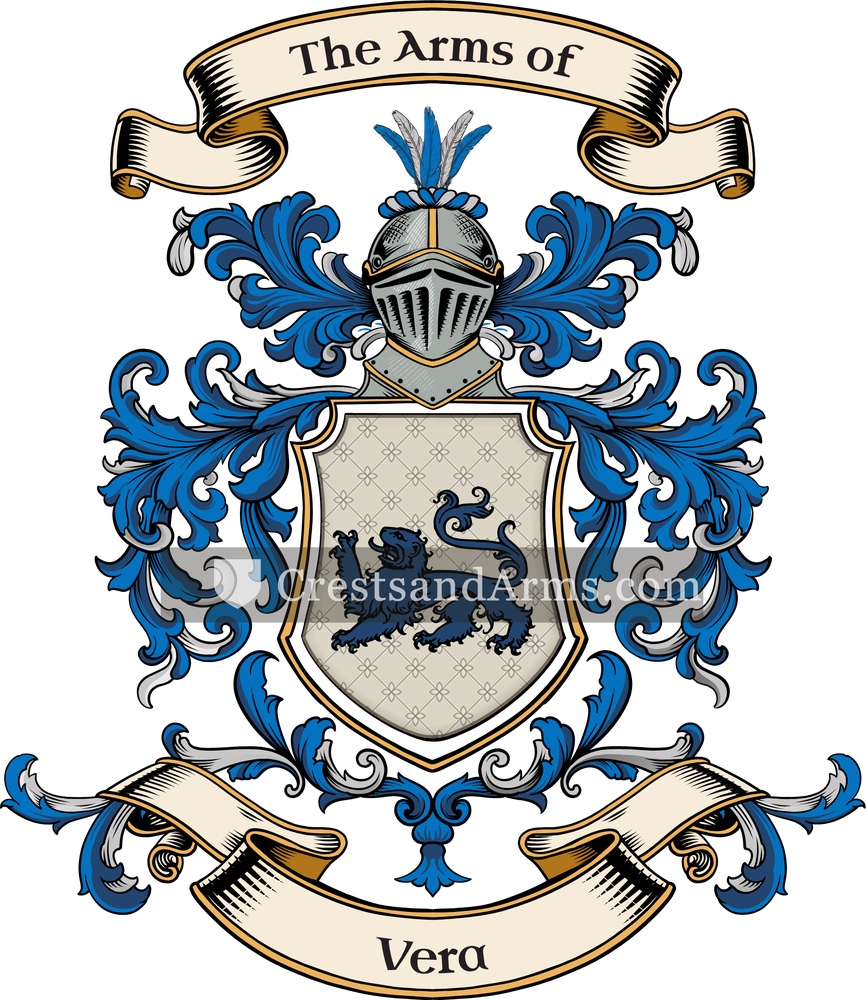 The Vera coat of arms, drawn from the recorded blazon