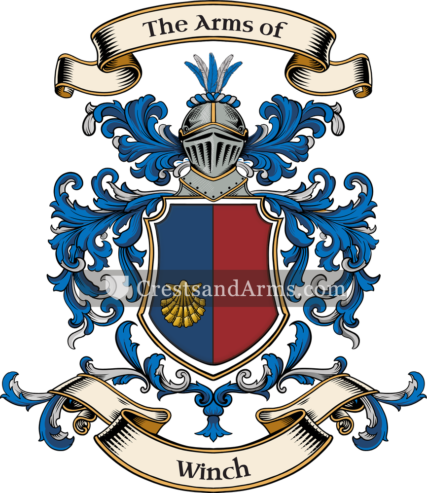 The Winch coat of arms, drawn from the recorded blazon