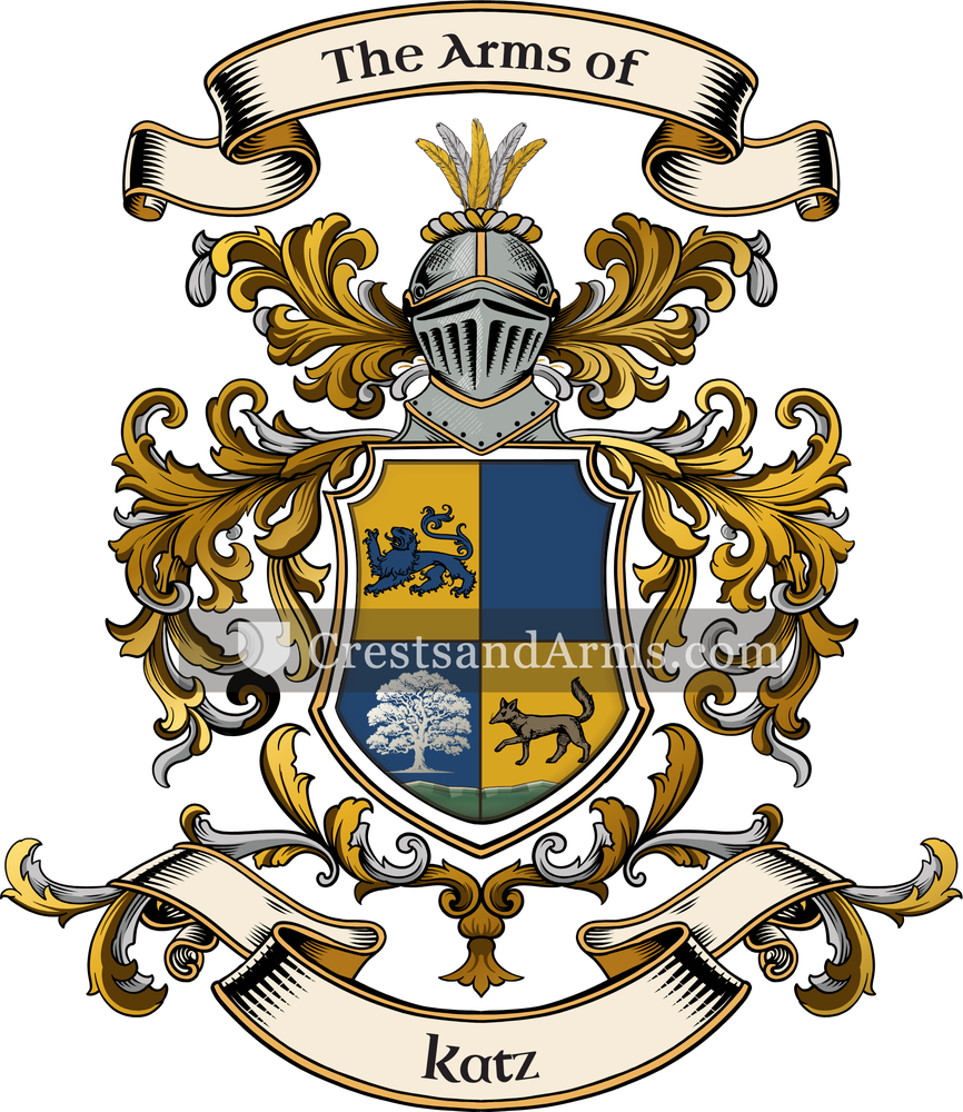 The Katz coat of arms, drawn from the recorded blazon