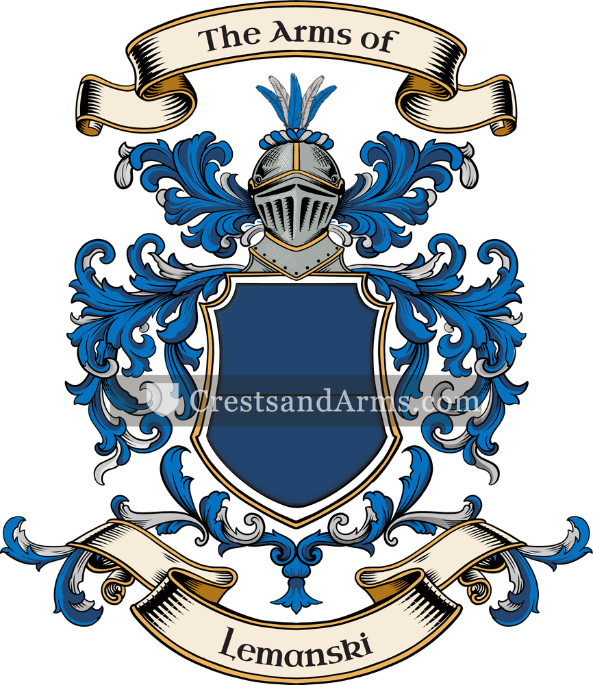 The Lemanski coat of arms, drawn from the recorded blazon