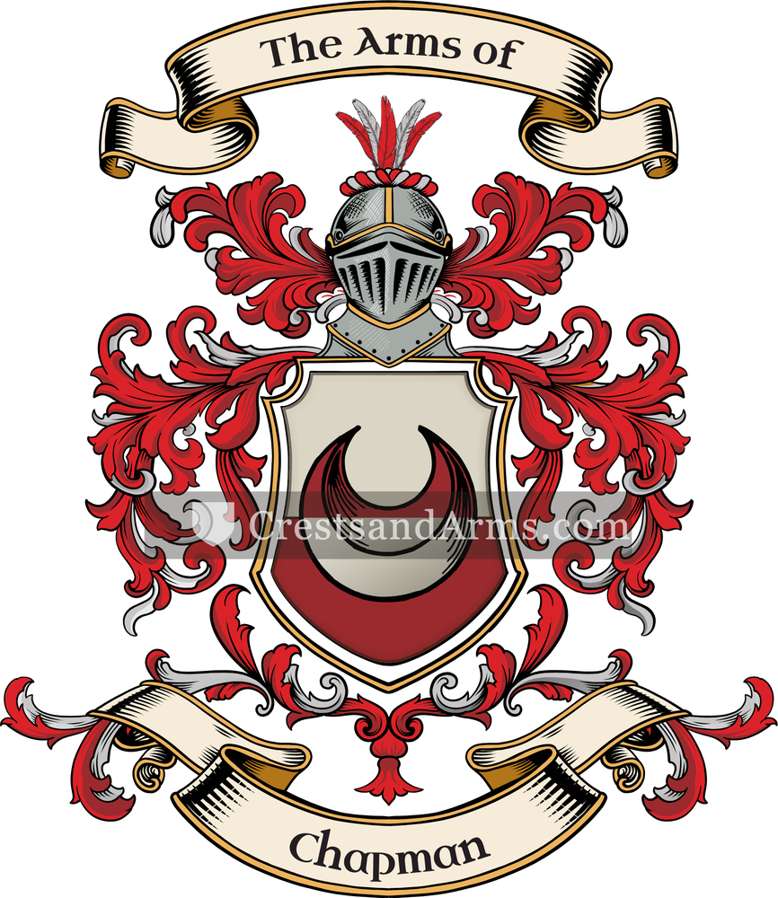 The Chapman coat of arms, drawn from the recorded blazon
