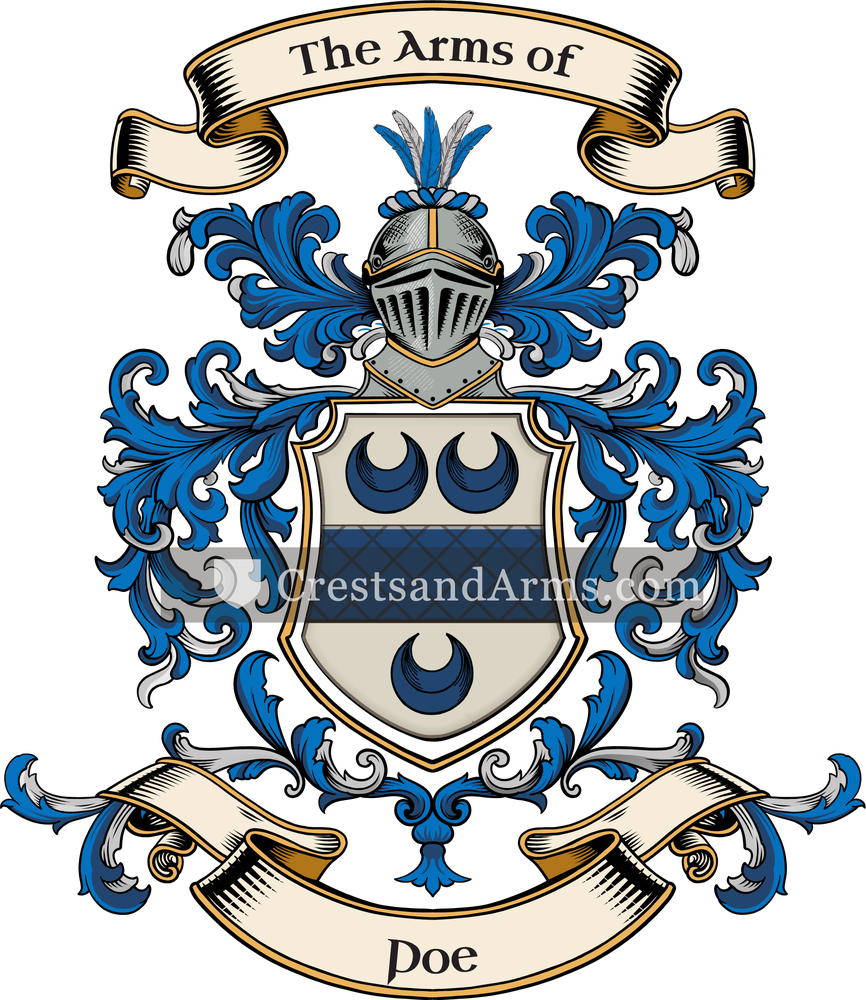 The Poe coat of arms, drawn from the recorded blazon