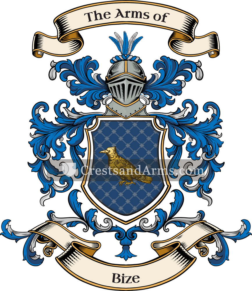 The Bize coat of arms, drawn from the recorded blazon