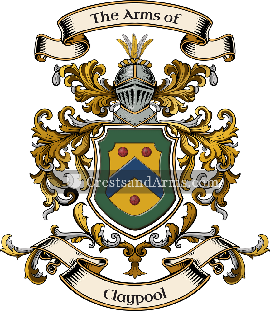 The Claypool coat of arms, drawn from the recorded blazon