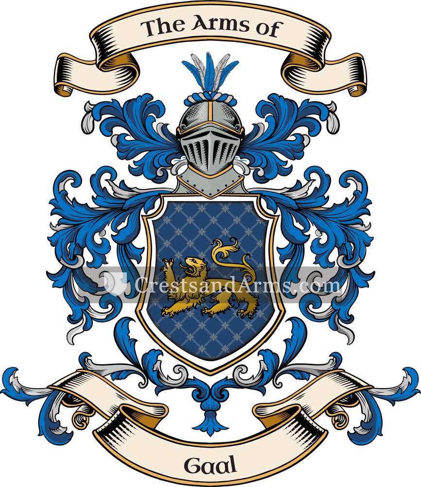 The Gaal coat of arms, drawn from the recorded blazon