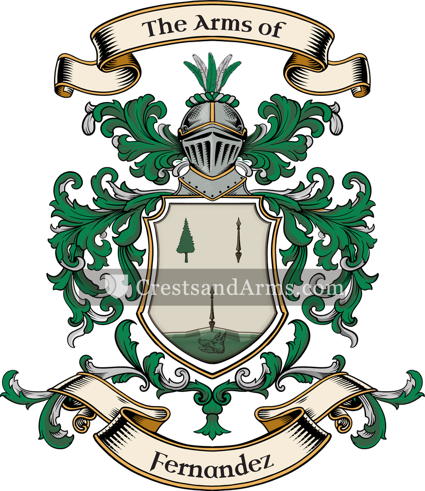 The Fernandez coat of arms, drawn from the recorded blazon