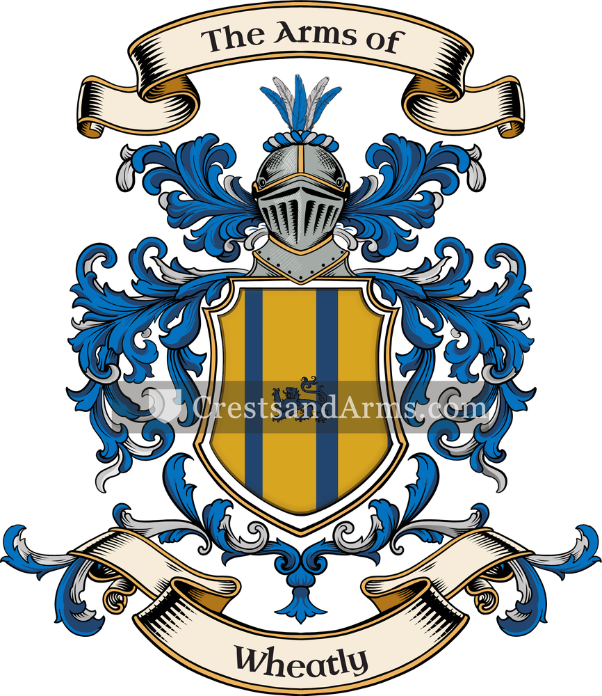 The Wheatly coat of arms, drawn from the recorded blazon