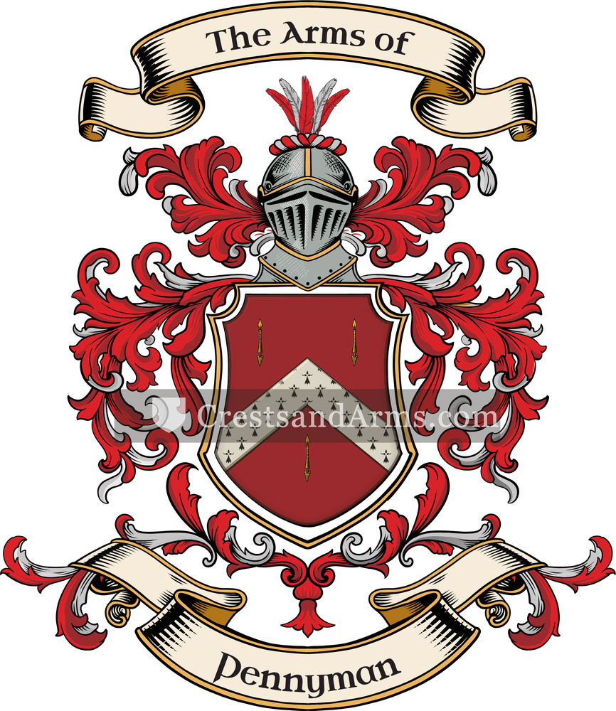 The Pennyman coat of arms, drawn from the recorded blazon