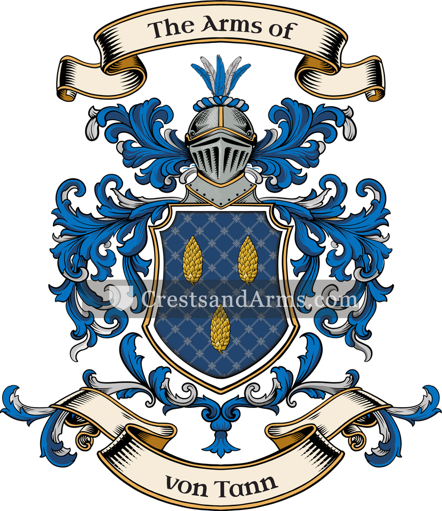 The von Tann coat of arms, drawn from the recorded blazon