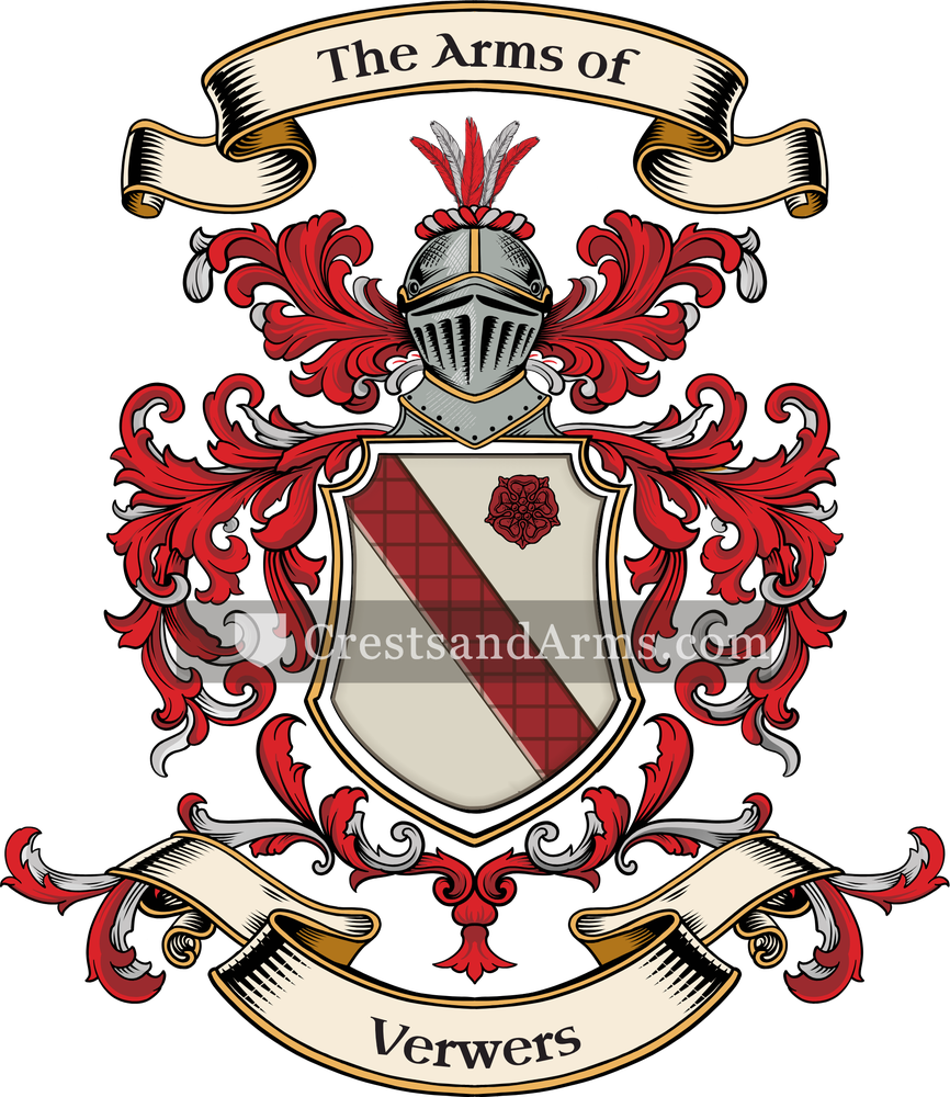 The Verwers coat of arms, drawn from the recorded blazon