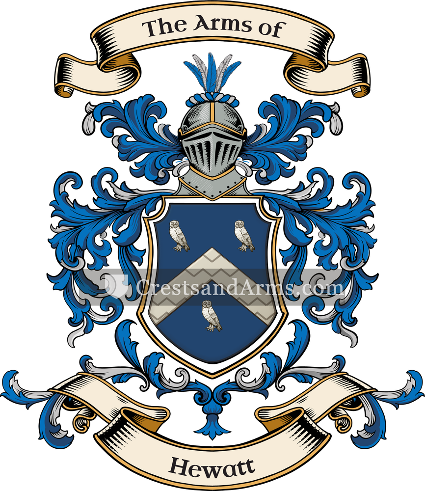 The Hewatt coat of arms, drawn from the recorded blazon