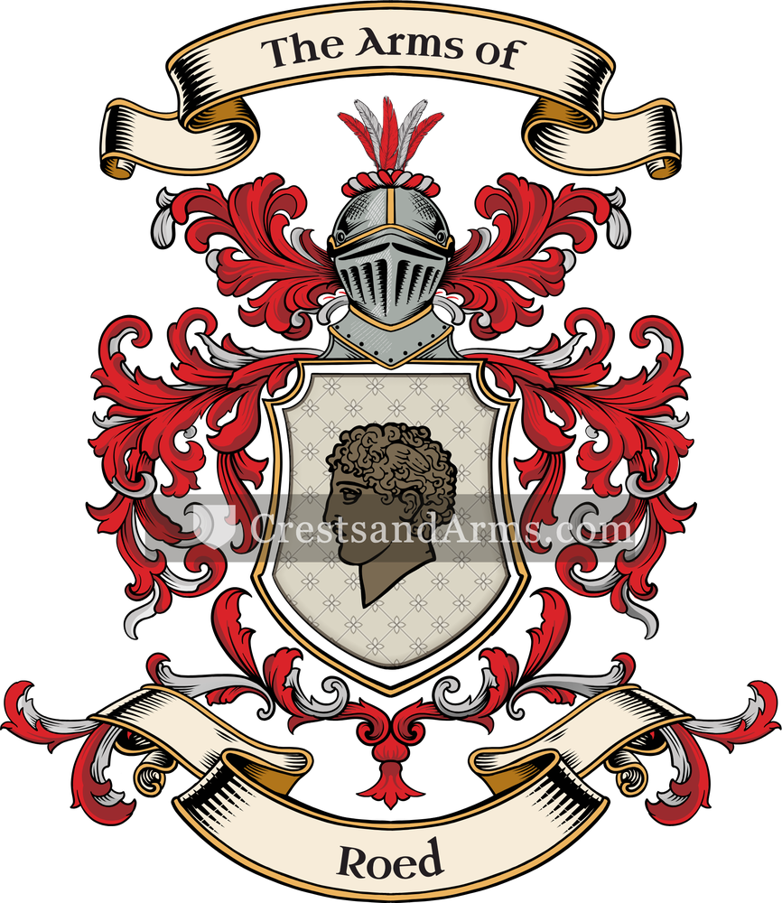 The Roed coat of arms, drawn from the recorded blazon