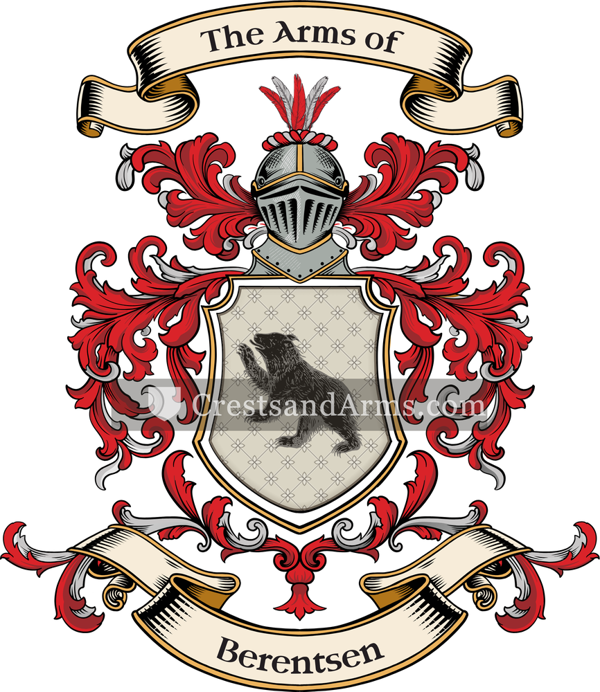 The Berentsen coat of arms, drawn from the recorded blazon