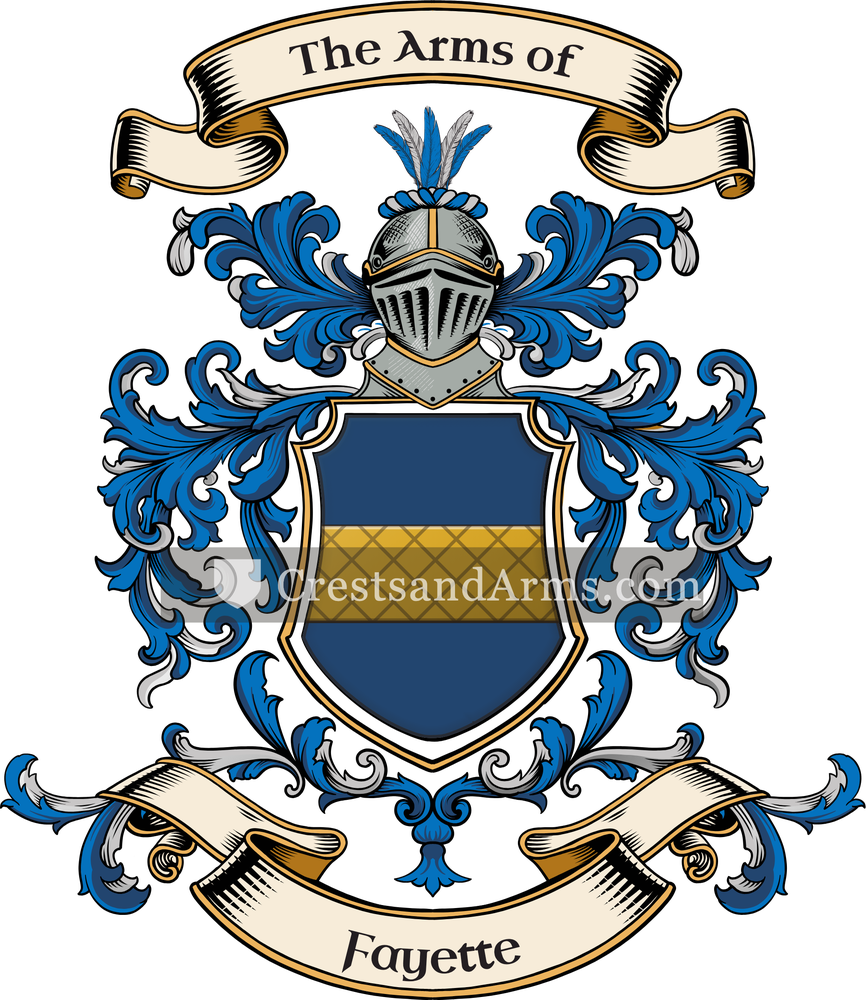 The Fayette coat of arms, drawn from the recorded blazon