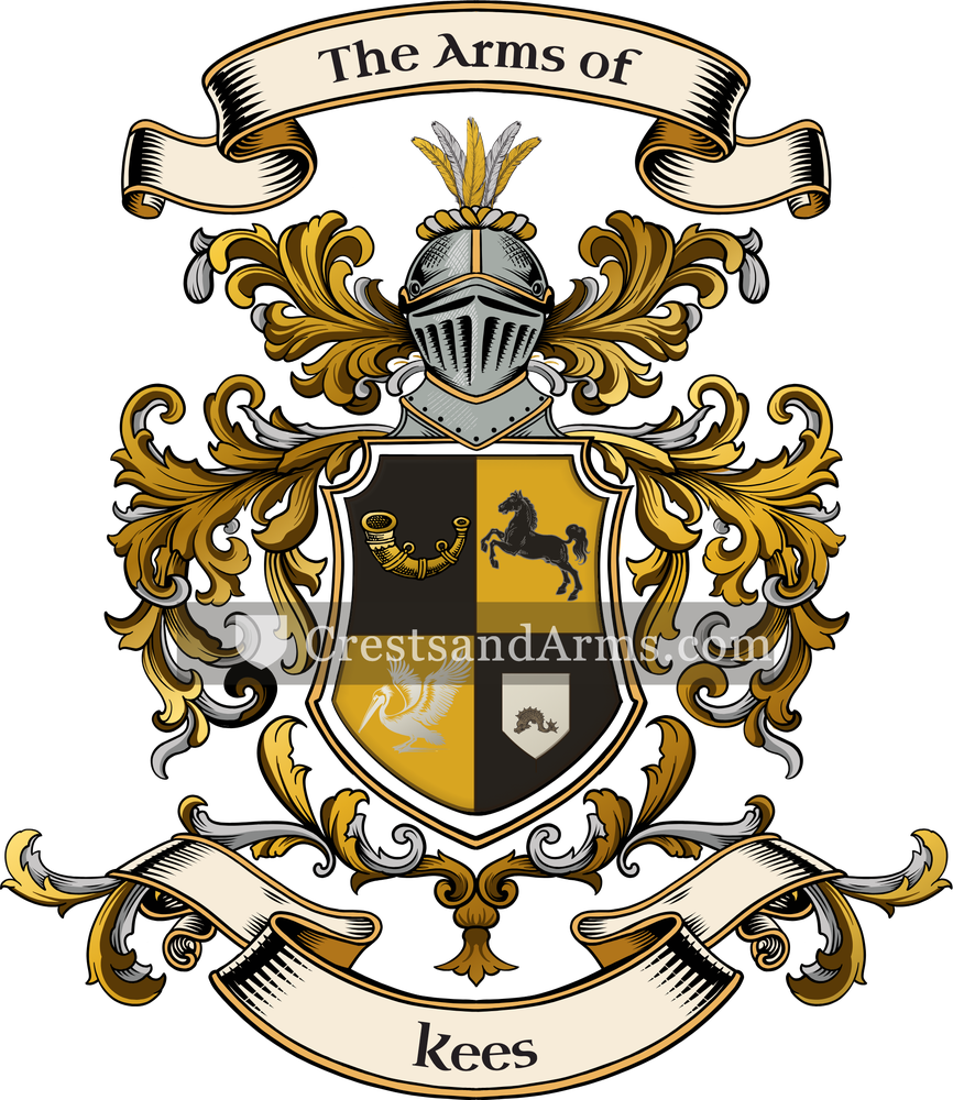 The Kees coat of arms, drawn from the recorded blazon