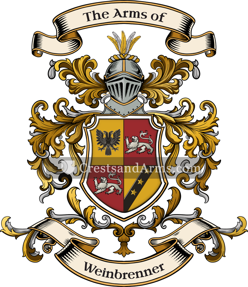 The Weinbrenner coat of arms, drawn from the recorded blazon