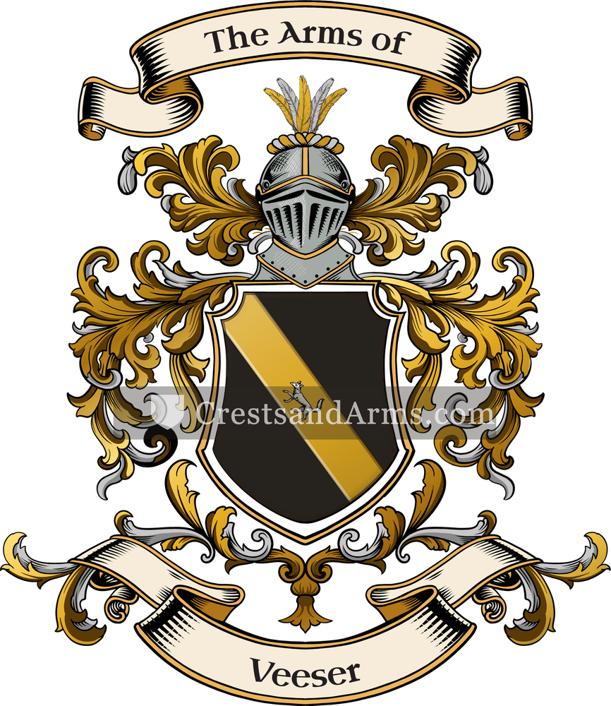 The Veeser coat of arms, drawn from the recorded blazon