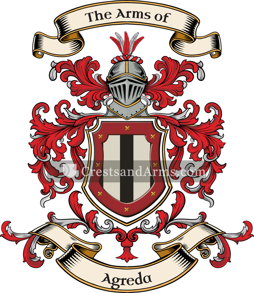 The Agreda coat of arms, drawn from the recorded blazon