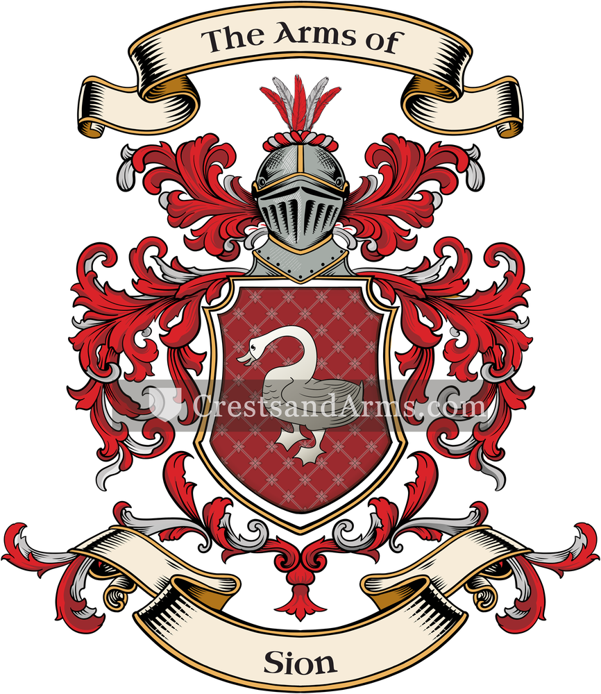The Sion coat of arms, drawn from the recorded blazon