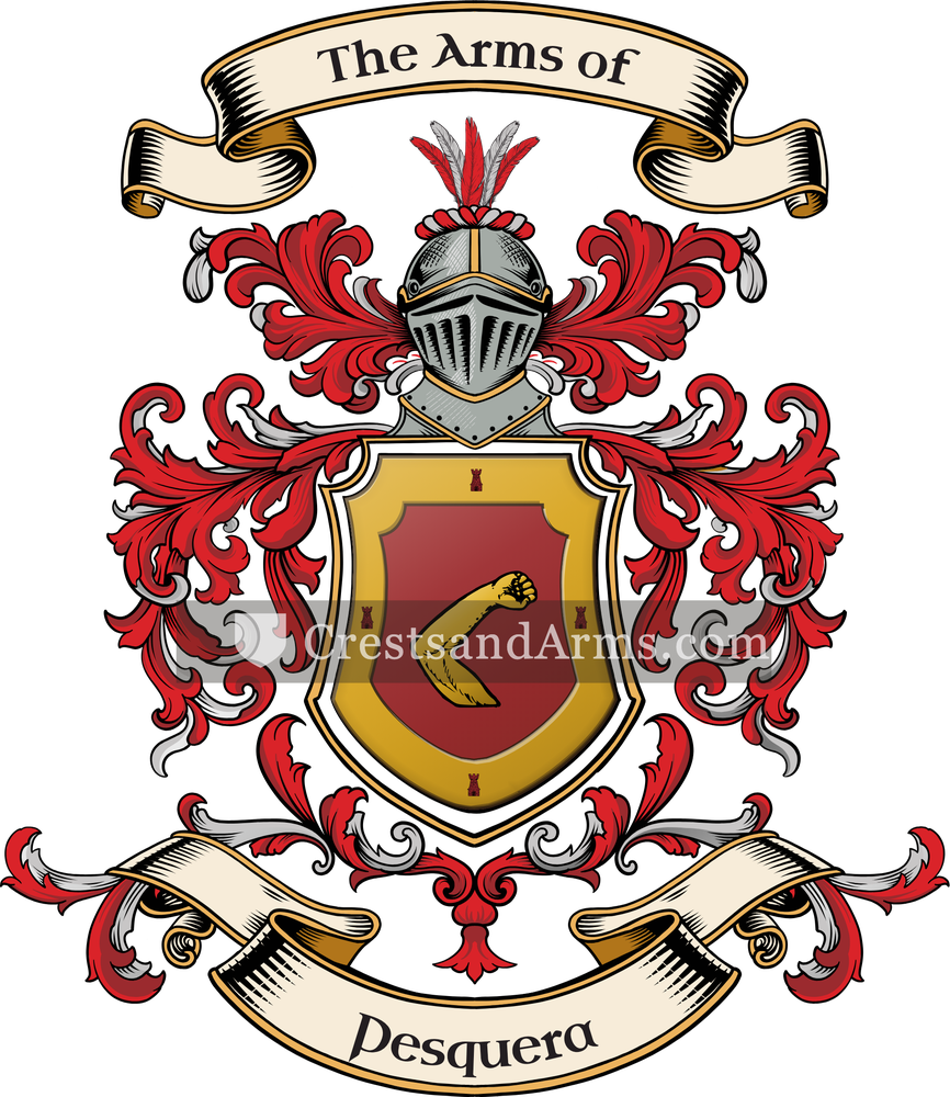 The Pesquera coat of arms, drawn from the recorded blazon