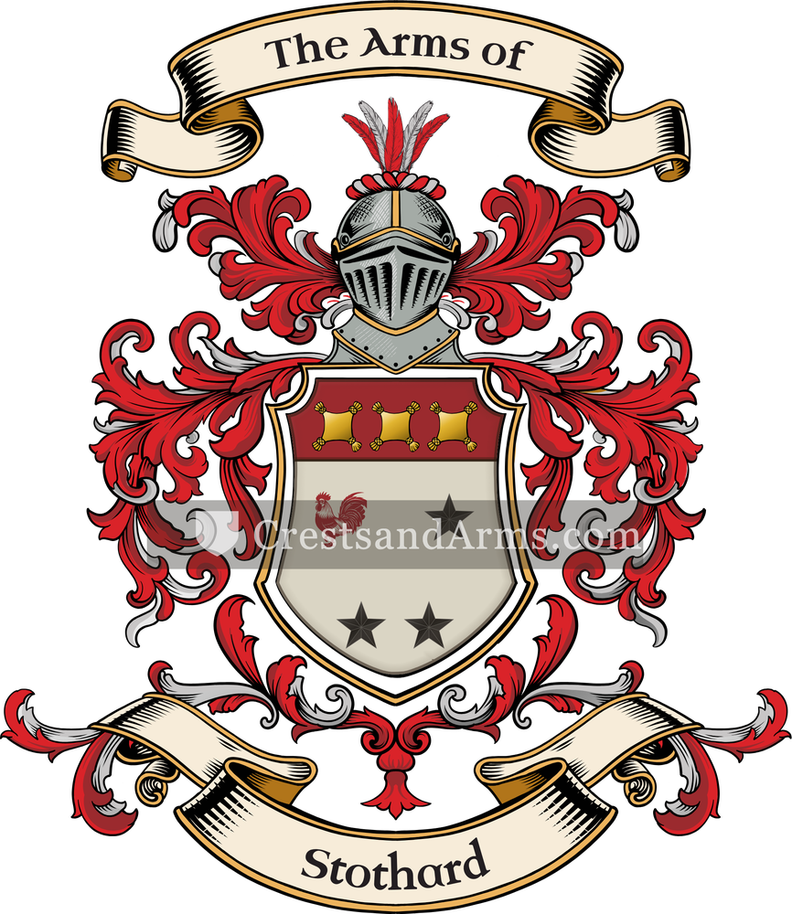 The Stothard coat of arms, drawn from the recorded blazon