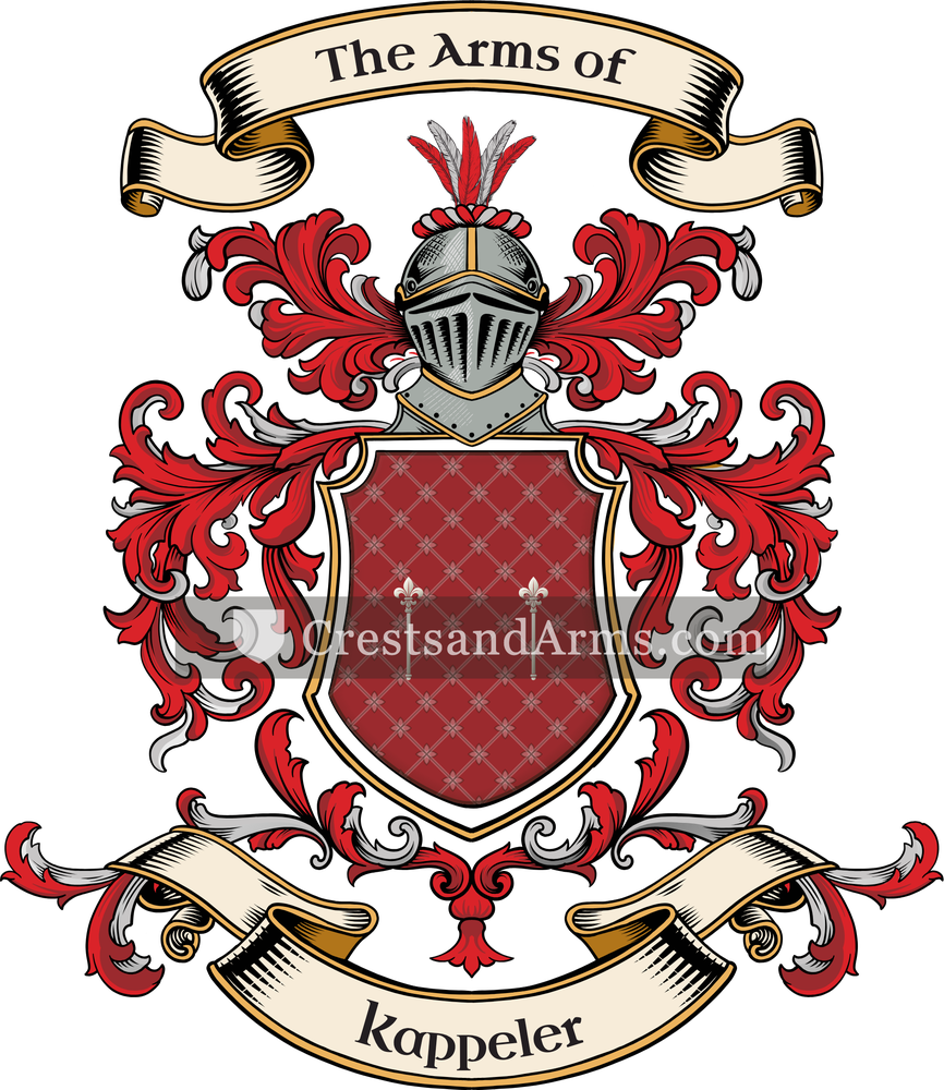 The Kappeler coat of arms, drawn from the recorded blazon