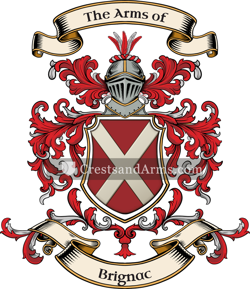 The Brignac coat of arms, drawn from the recorded blazon