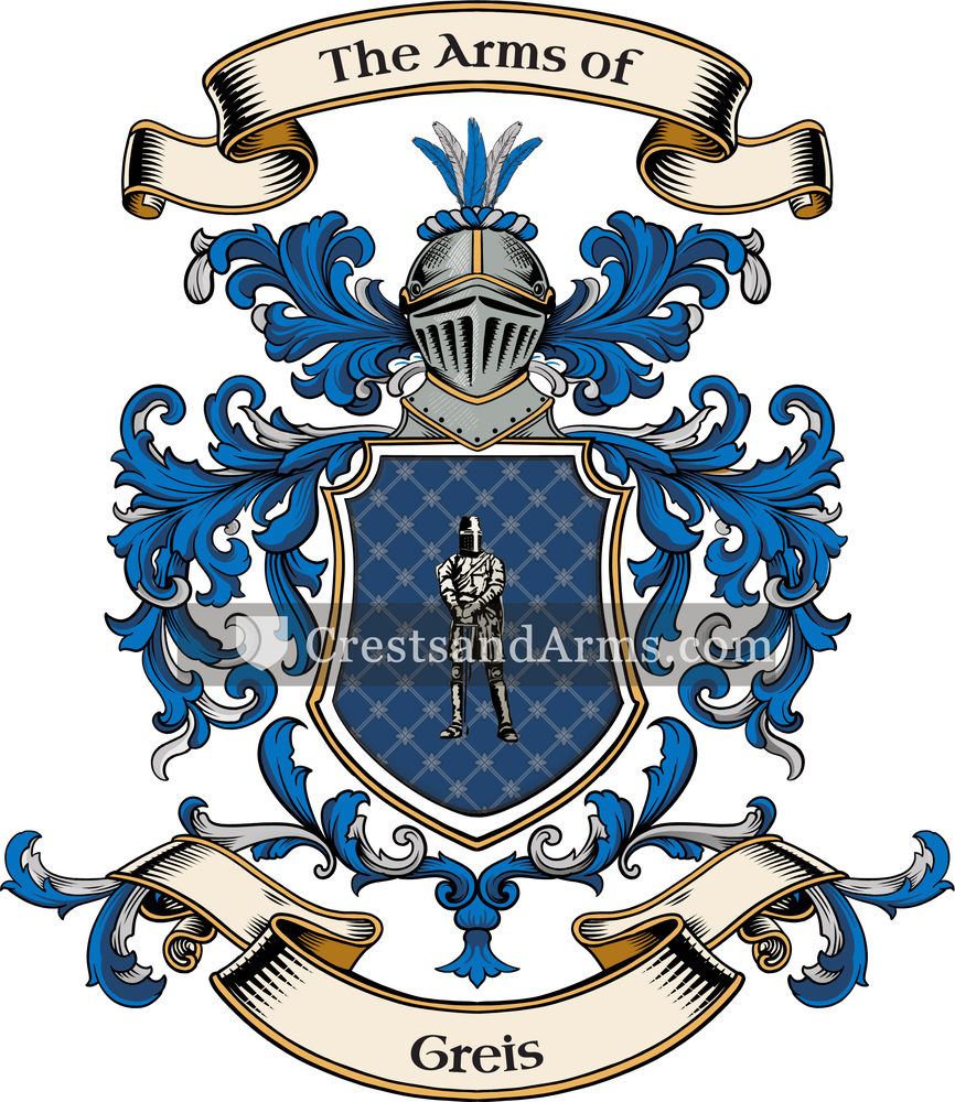 The Greis coat of arms, drawn from the recorded blazon