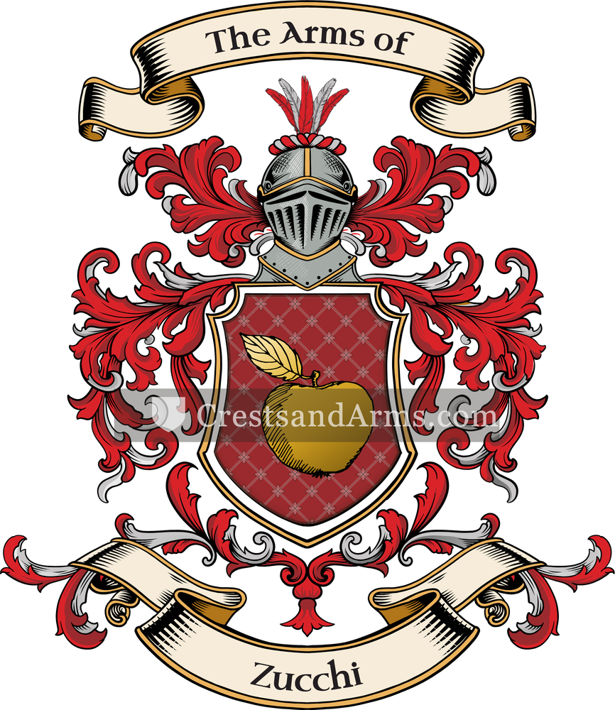 The Zucchi coat of arms, drawn from the recorded blazon