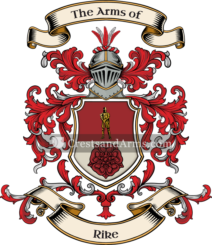 The Rike coat of arms, drawn from the recorded blazon