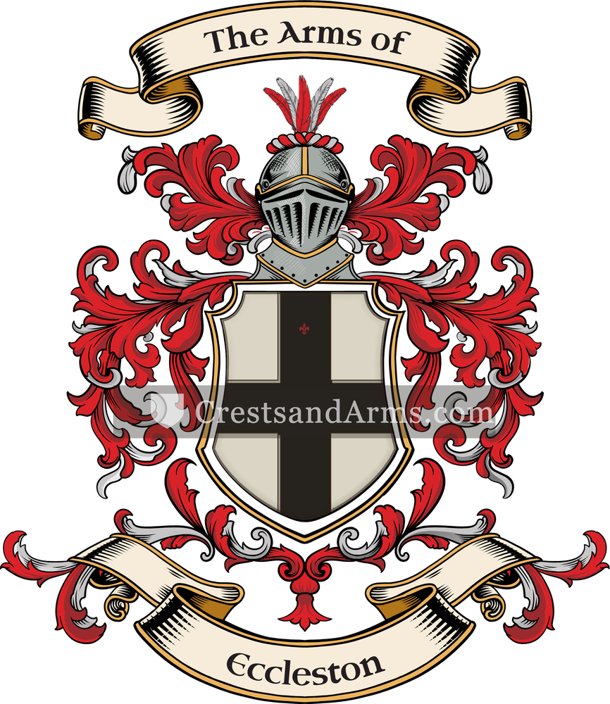 The Eccleston coat of arms, drawn from the recorded blazon
