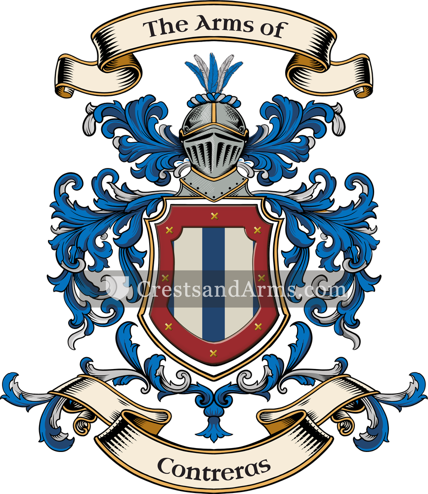 The Contreras coat of arms, drawn from the recorded blazon