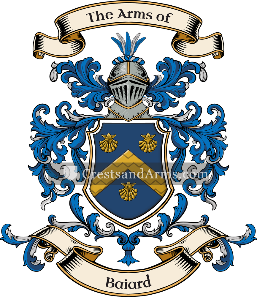 The Baiard coat of arms, drawn from the recorded blazon