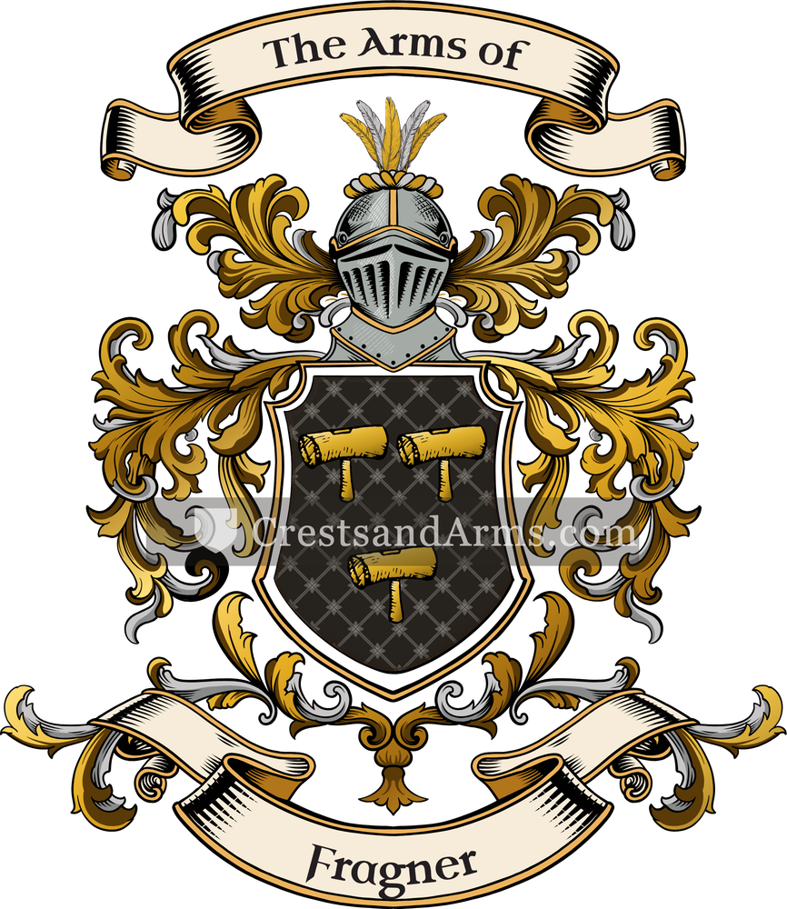 The Fragner coat of arms, drawn from the recorded blazon