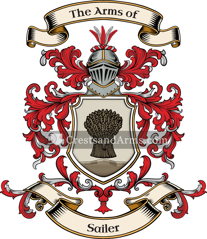 The Sailer coat of arms, drawn from the recorded blazon