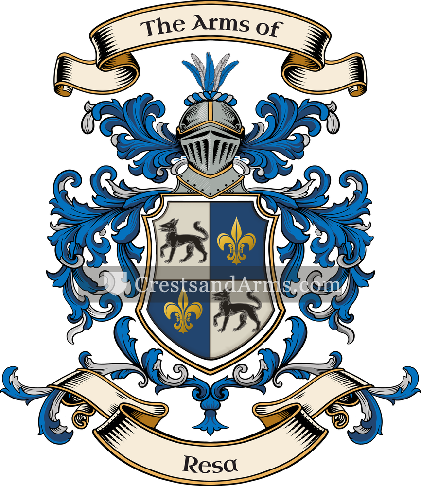 The Resa coat of arms, drawn from the recorded blazon
