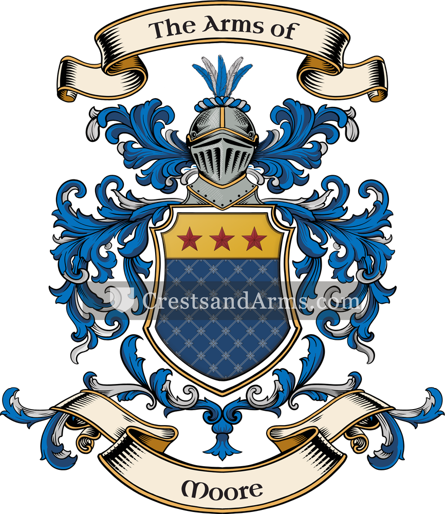 The Moore coat of arms, drawn from the recorded blazon
