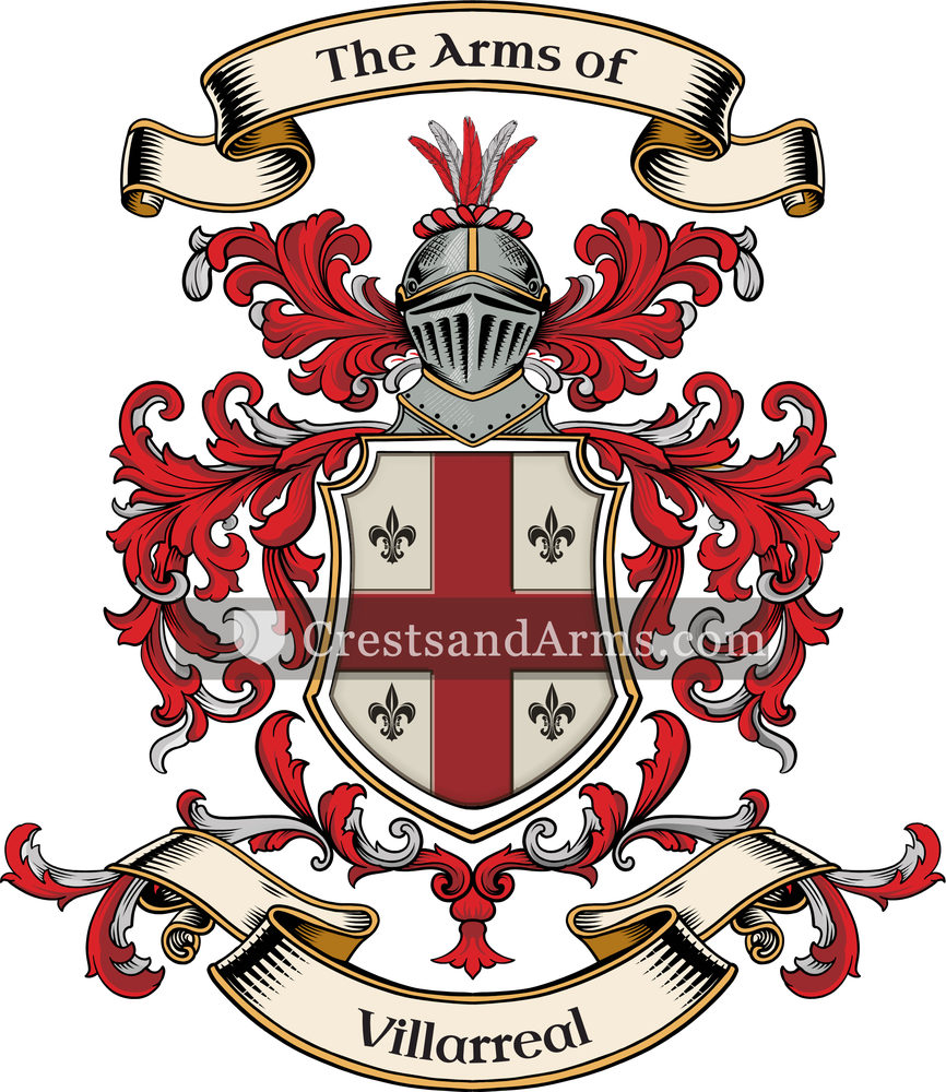 The Villarreal coat of arms, drawn from the recorded blazon