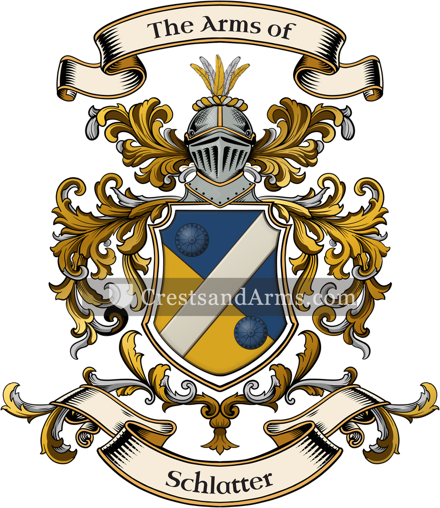 The Schlatter coat of arms, drawn from the recorded blazon
